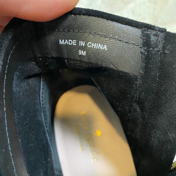 Kate Spade New York Size 9 Betsie Black Fringe Suede Ankle Booties Gold Zipper - Picture 11 of 16